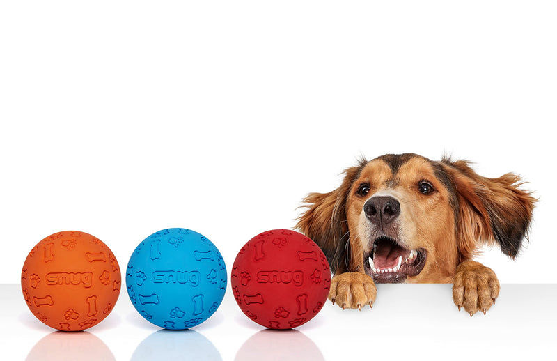 Snug Rubber Dog Balls for Small and Medium Dogs - Tennis Ball Size - Virtually Indestructible (3 Pack) Classic - BeesActive Australia
