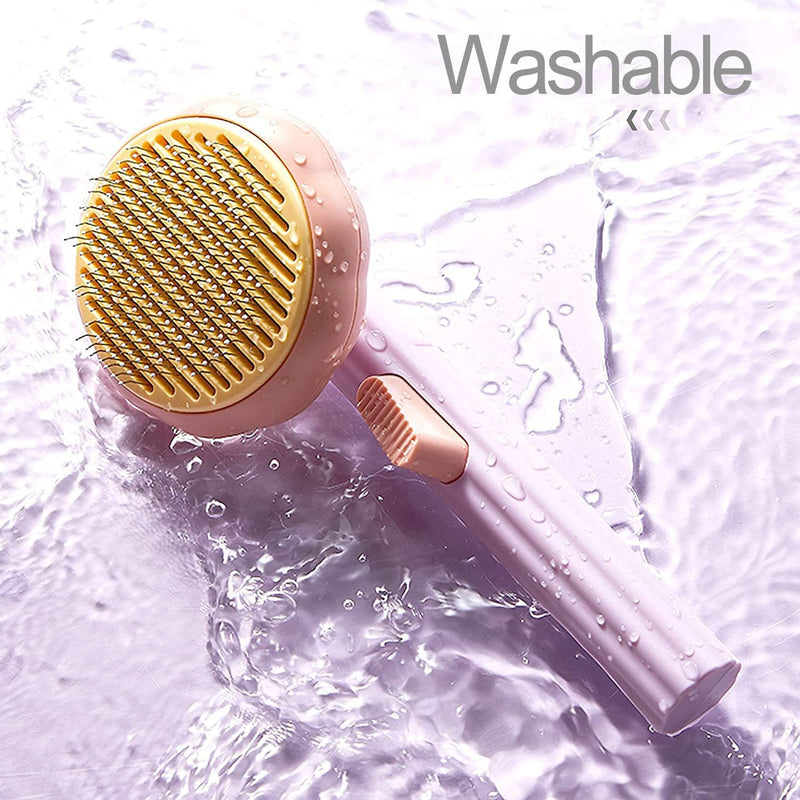 Pumpkin Pet Grooming Brush -- Dog Brush and Cat Hair Brush for Shedding Pet Cleaning Slicker Brush for Short and Long-Haired Gogs, Cats, Rabbits -- Easy to Removes Loose Undercoat, Tangled Hair Purple - BeesActive Australia