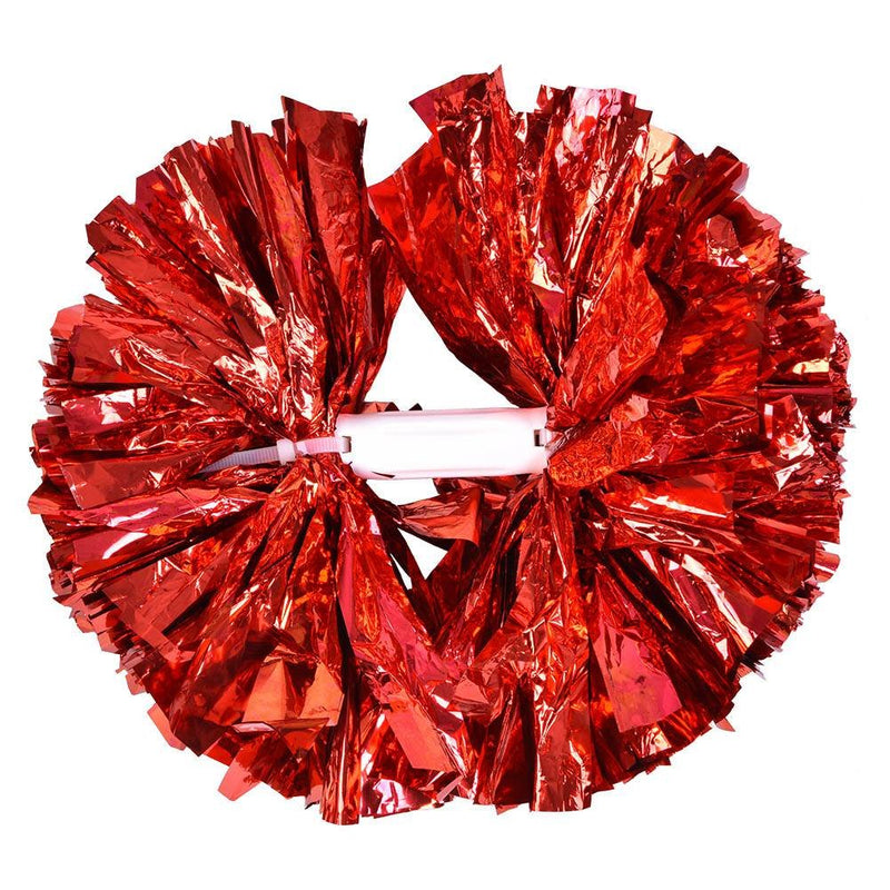 [AUSTRALIA] - Dilwe Cheerleader Pom Poms, 1 Pair 8 Colors Quality Plastic Cheerleader Aerobics Hand Flower Ball for Games School Sports Competition Red 