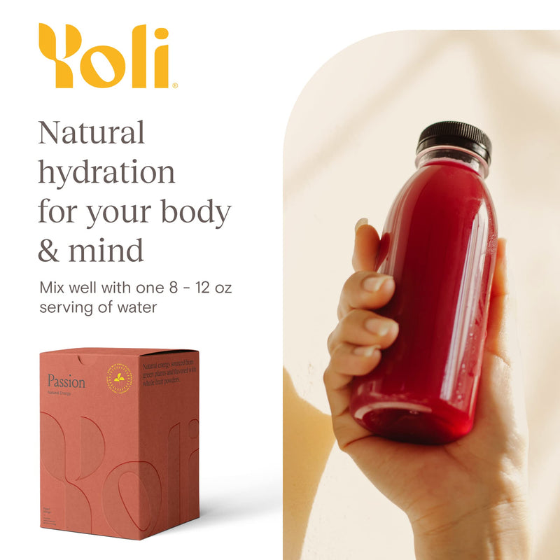 Yoli Passion Energy Drink Powder Mix - Natural Energy Drink Mix for Endurance and Stamina, 30 Packets - Peach Mango Flavor Peach Mango - 30 Packets - BeesActive Australia