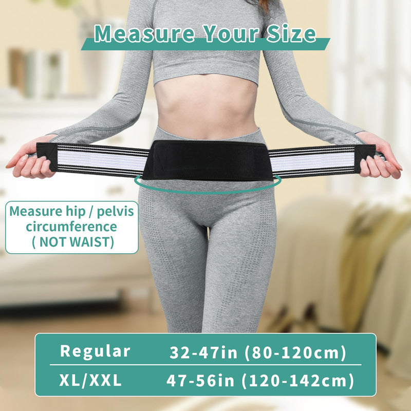 Si Belt Sciatica Brace Women Men Sacroiliac Hip Support Belt Pain Relief Compression Belt for Lower Back Joint Pelvic Sacrum Pregnancy Nerve Sciatic Trochanteric - Medium Large Size for 32-47in M/L Size For 32 - 47 in - BeesActive Australia
