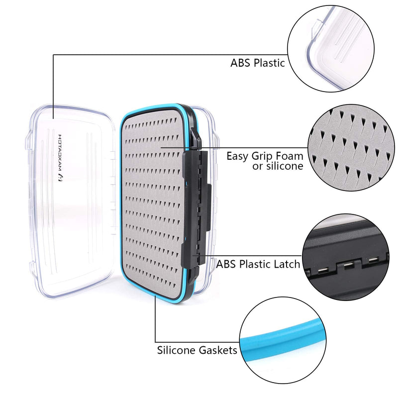 M MAXIMUMCATCH Maxcatch Fly Fishing Box Two-Sided Waterproof Easy Grip Foam Jig Fly Box Multiple Sizes X-Small-4.1''x 3''x 1.2'' - BeesActive Australia