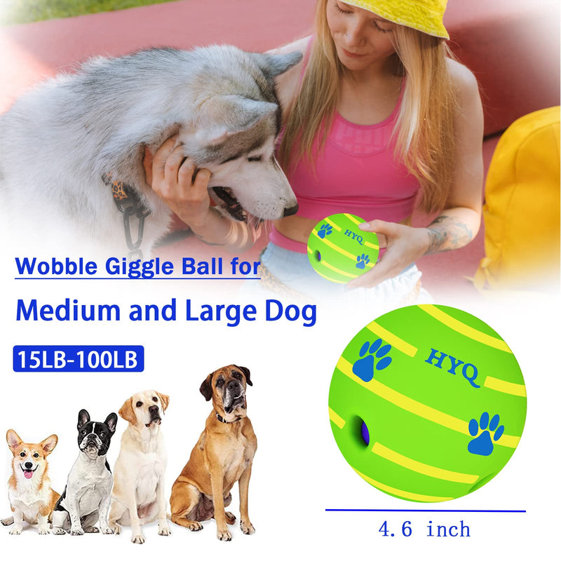 Wobble Giggle Ball for Dogs, Interactive Dog Toys Ball, Squeaky Dog Toys Ball, Funny Wobble Ball, Herding Dog Balls for Medium Large Dogs 4.6 Inches - BeesActive Australia