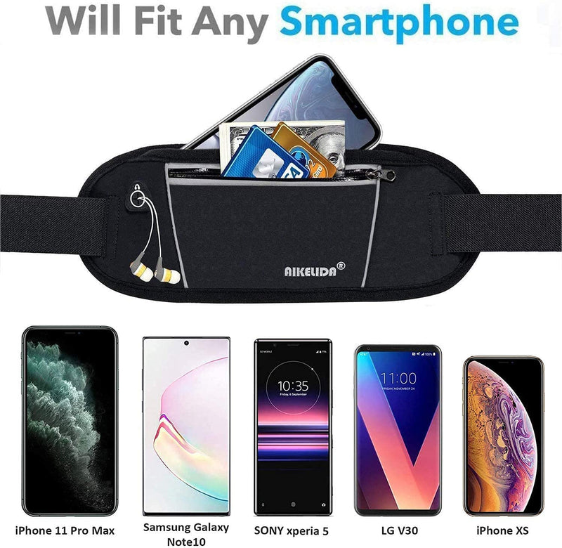 Running Belt, Black Fanny Pack Waist Pack Bag for Women Men, Adjustable Running Phone Holder - BeesActive Australia