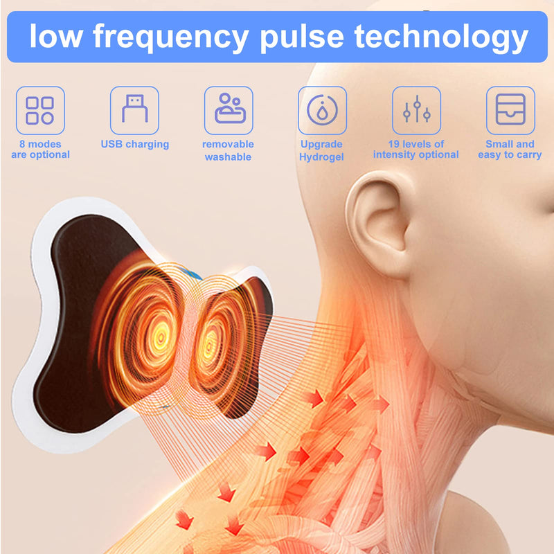 Beeptrum 2PCS Mini Neck Massager, Body Massager & Cervical Massager, Whole Body Massager, Shoulder Electric Massagers, Pain Relief for Arms, Neck, Back, Waist, and Legs | 6 Patches | Remote Control - BeesActive Australia