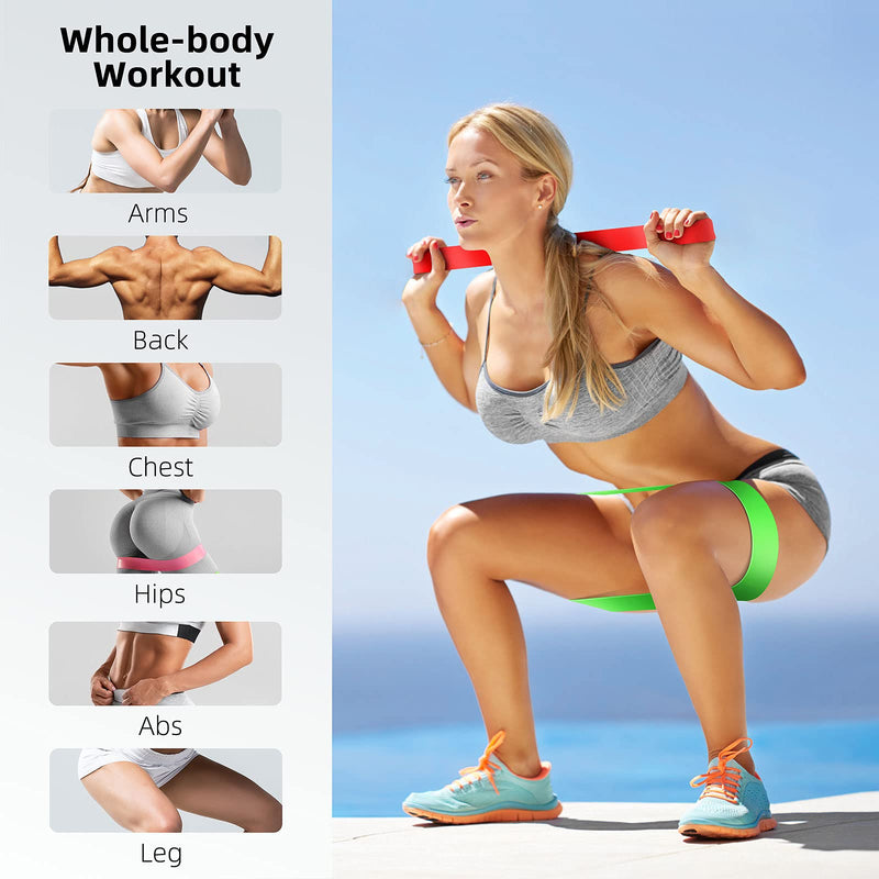 Resistance Bands, Exercise Workout Bands for Women and Men, 5 Set of Stretch Bands for Booty Colorful - BeesActive Australia