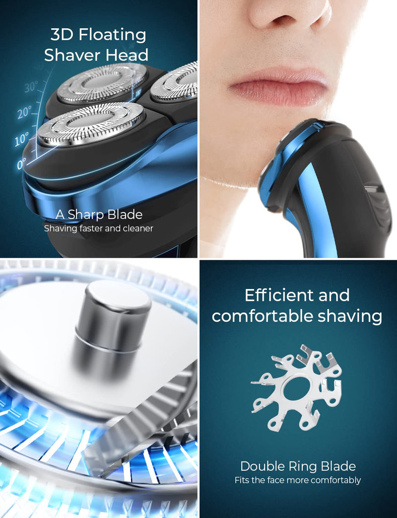 Electric Razor Shavers for Men Rechargeable with Pop-up Trimmer IPX7 Waterpfoof Travel Lock - BeesActive Australia