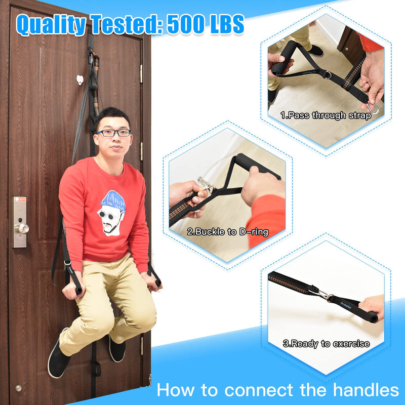 Brebebe Door Anchor Strap for Resistance Exercise, Resistance Bands with Handles Pull Bar, New Perfect Portable Home Gym, All-in-One Complete Workout Equipments for Full Body Exercise 1 Door Anchor+ 2 Handles Set - BeesActive Australia