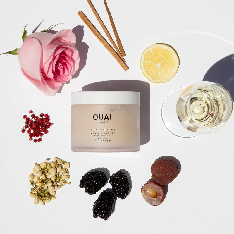 OUAI Scalp & Body Scrub | Deep-Cleansing Scrub for Hair and Skin that Removes Buildup, Exfoliates and Moisturizes | Made with Sugar and Coconut Oil | Free from Parabens, Sulfates and Phthalates 250g - BeesActive Australia