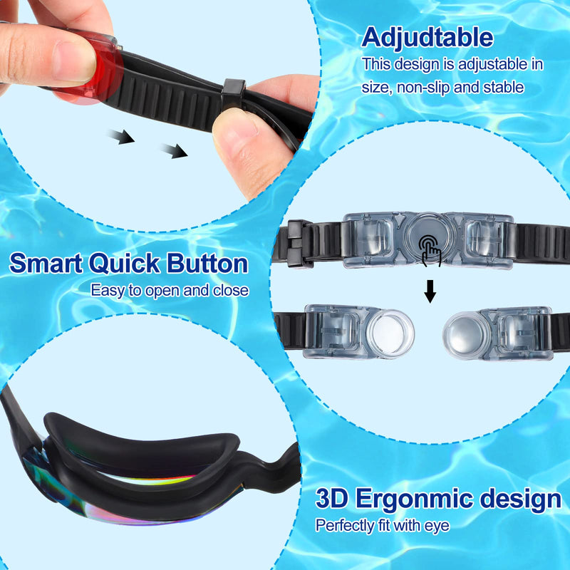 6 Pcs Swim Goggles Swimming Equipment Swimming Goggles Sport Swimming Goggles for Women Men Adult Youth Vivid Color - BeesActive Australia
