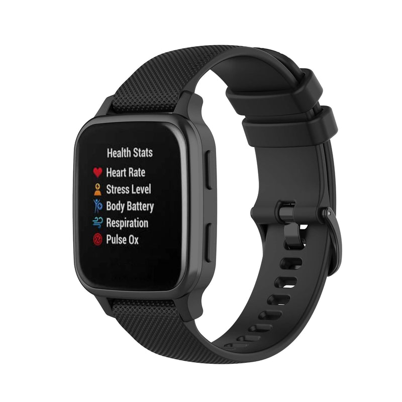 Bands Compatible with Garmin Venu Sq/Venu Sq Music Band Silicone Quick Release Straps 20MM Replacement Wristband (Black) Black - BeesActive Australia