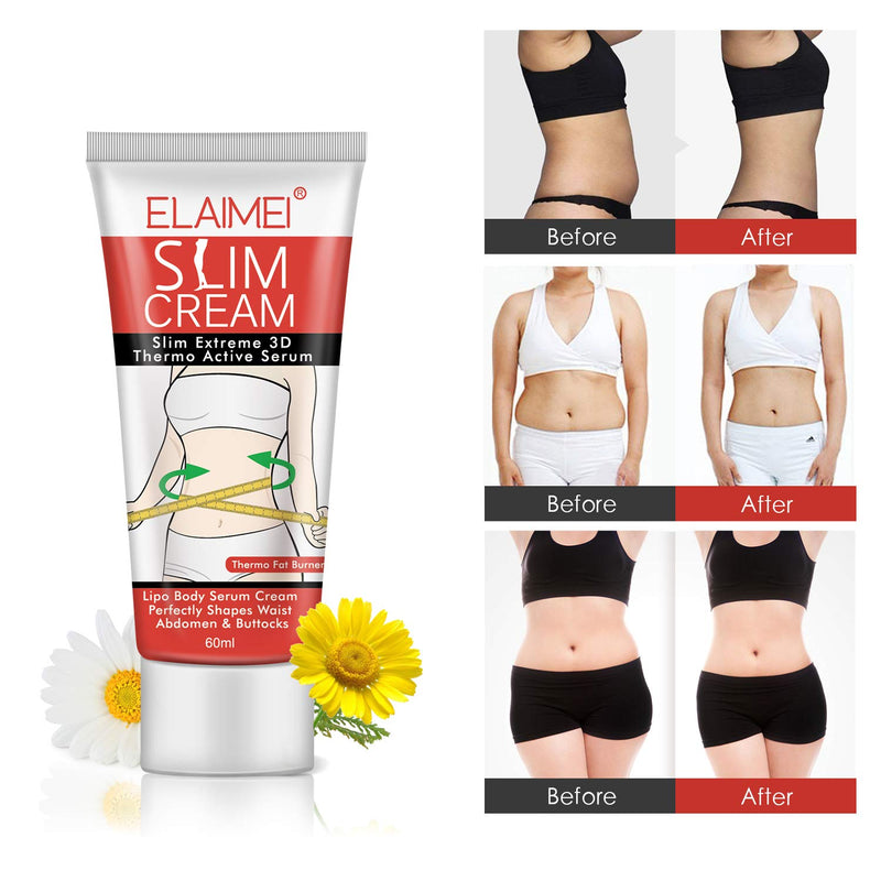 Hot Cream, 2 Pack Cellulite Removal Cream, Weight Losing Cream, Anti-Cellulite Slim Massage Cream, Slim Cream to Shaping Waist, Abdomen and Buttocks (2 x 60ml) - BeesActive Australia