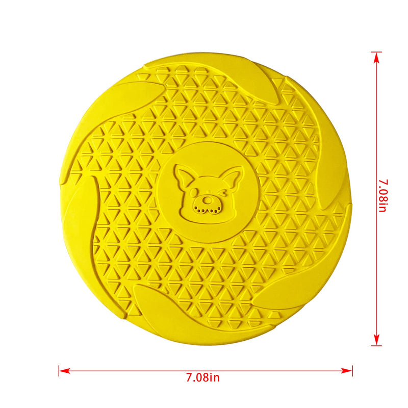 YEAHDORIMI Natural Rubber Flying Disc Dog Toy，Suitable for Playing Outdoors, on The Beach, in The Courtyard Yellow - BeesActive Australia