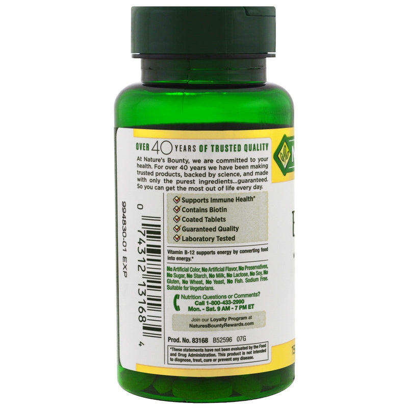 Nature's Bounty B-Complex with Folic Acid Plus Vitamin C, Tablets 150 Each (Pack of 3) - BeesActive Australia