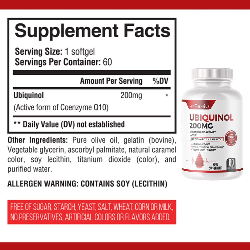 Ubiquinol CoQ10, Powerful Antioxidant for Heart and Vascular HealthSupplement for Energy, Heart and Cognitive Support - BeesActive Australia