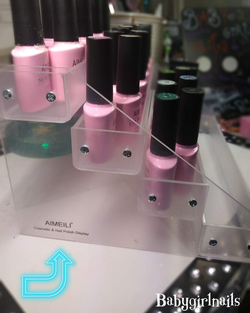 AIMEILI 4 Trays Clear Acrylic Cosmetic Organiser & Gel Nail Polish Display Stand Holder - BeesActive Australia