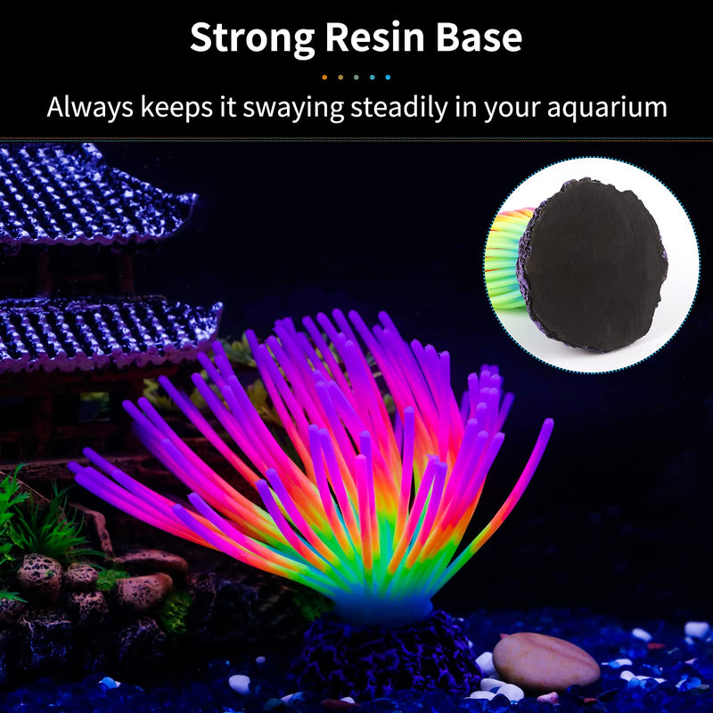 Uniclife Aquarium Imitative Rainbow Sea Urchin Ball Artificial Silicone Ornament with Glowing Effect for Fish Tank Landscape Decoration Rainbow/Green/Blue - BeesActive Australia