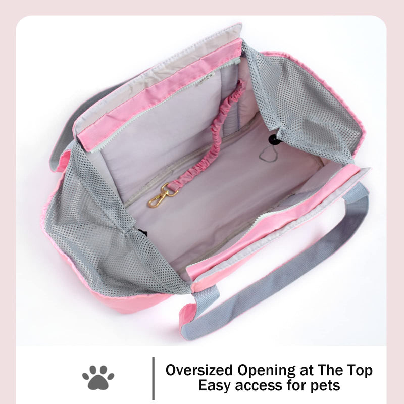 Cuby Dog Purse Carrier for Small Dogs with Pocket and Safety Tether,Soft-Sided Small Dog Carrier for Small Medium Pet Cat Outdoor Shopping Tote Bag Pink - BeesActive Australia