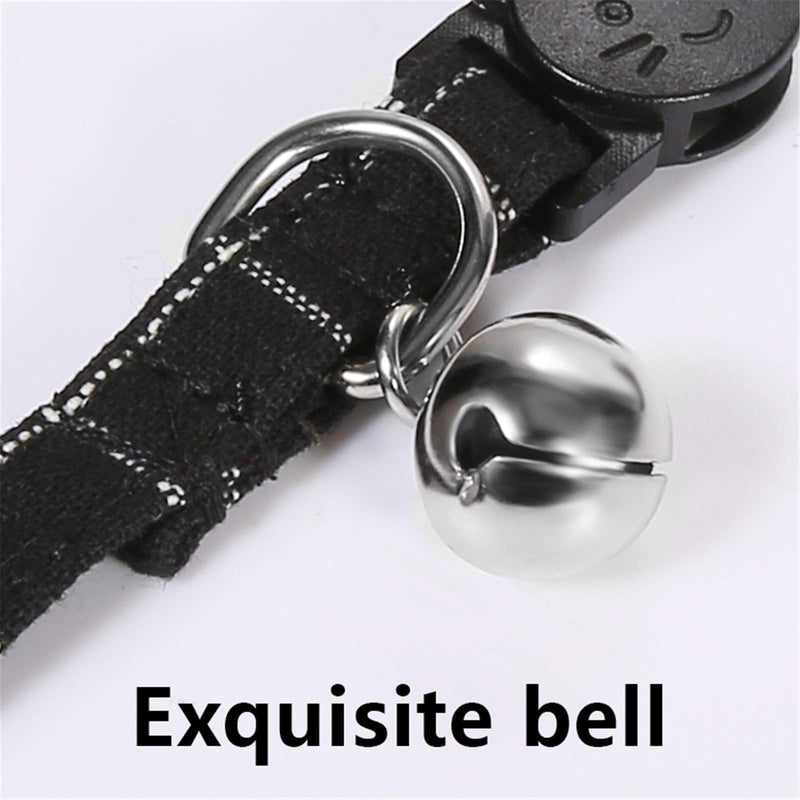 SLSON 2 Pack Breakaway Cat Collar with Bell and Bow Tie Plaid Kitten Collar for Cats and Small Dogs Pets Adjustable from 8-11In, Black and Grey - BeesActive Australia