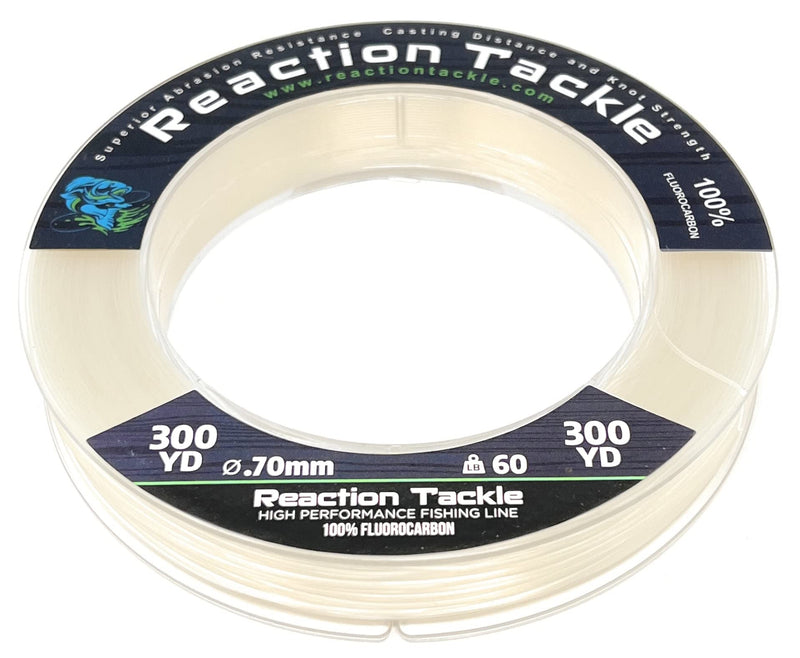 Reaction Tackle 100% Pure Fluorocarbon Fishing Line Clear 20LB (50 yards) - BeesActive Australia