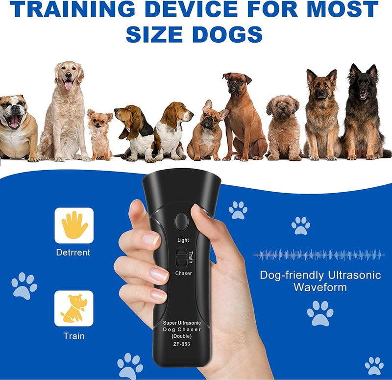 Anti Barking Device, Ultrasonic Dog Bark Deterrent with LED Lights, Dual Sensor Dog Barking Deterrent Dog Barking Control Devices Dog Training Safe for All Dogs of All Ages & Breeds, 33Ft Range Black1 - BeesActive Australia