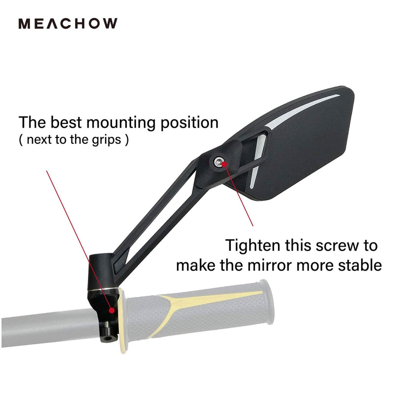 MEACHOW New Scratch Resistant Glass Lens,Handlebar Bike Mirror, Adjustable Safe Rearview Mirror, Bicycle Mirror,ME-003 - BeesActive Australia