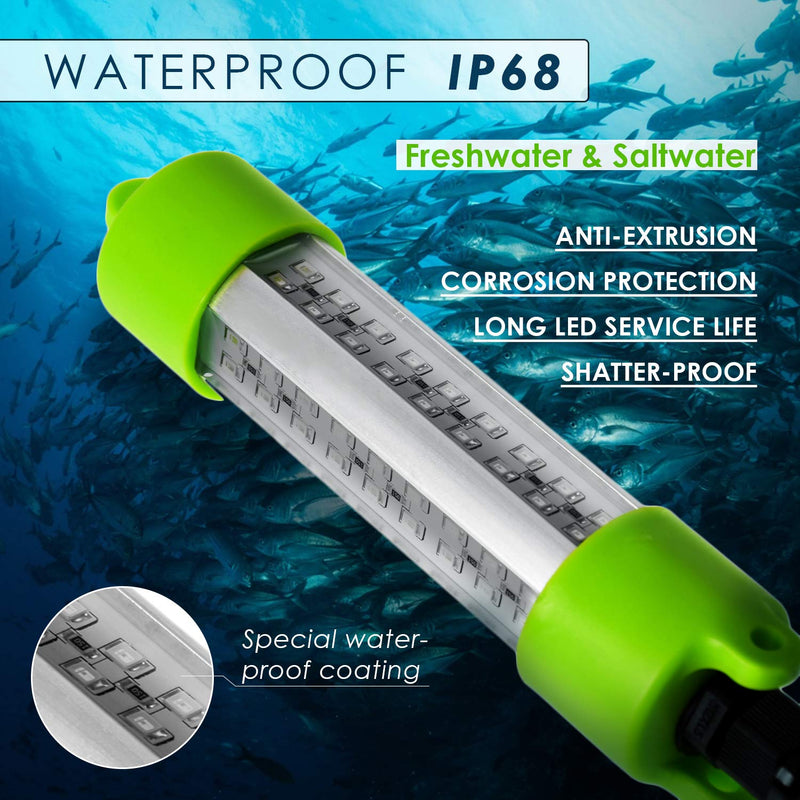 [AUSTRALIA] - SF 12V 18W/45W 72/108 LED Bait Submersible Fishing Light Underwater Crappie Lure Green Night Fishing Finder 45W/ With adapter 