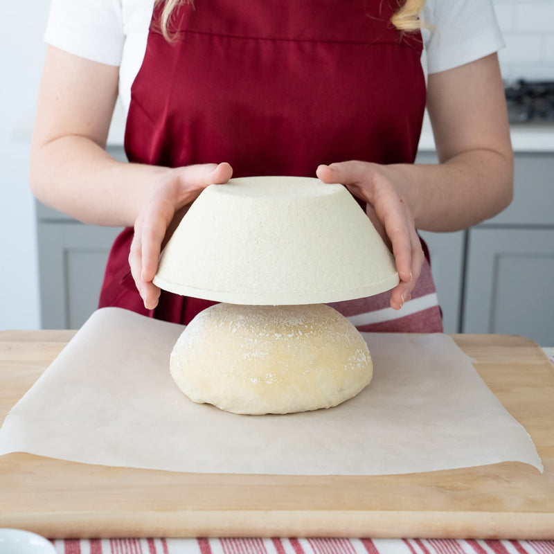 Bulka Banneton Bread Proofing Basket Spruce Wood Pulp Round 8" Plane, Sourdough Bread Baking Supplies Brotform - Non-Stick Dough Proving Bowl, Gifts for Bakers making Artisan Loaves, Made in Germany. Plane 500g - BeesActive Australia