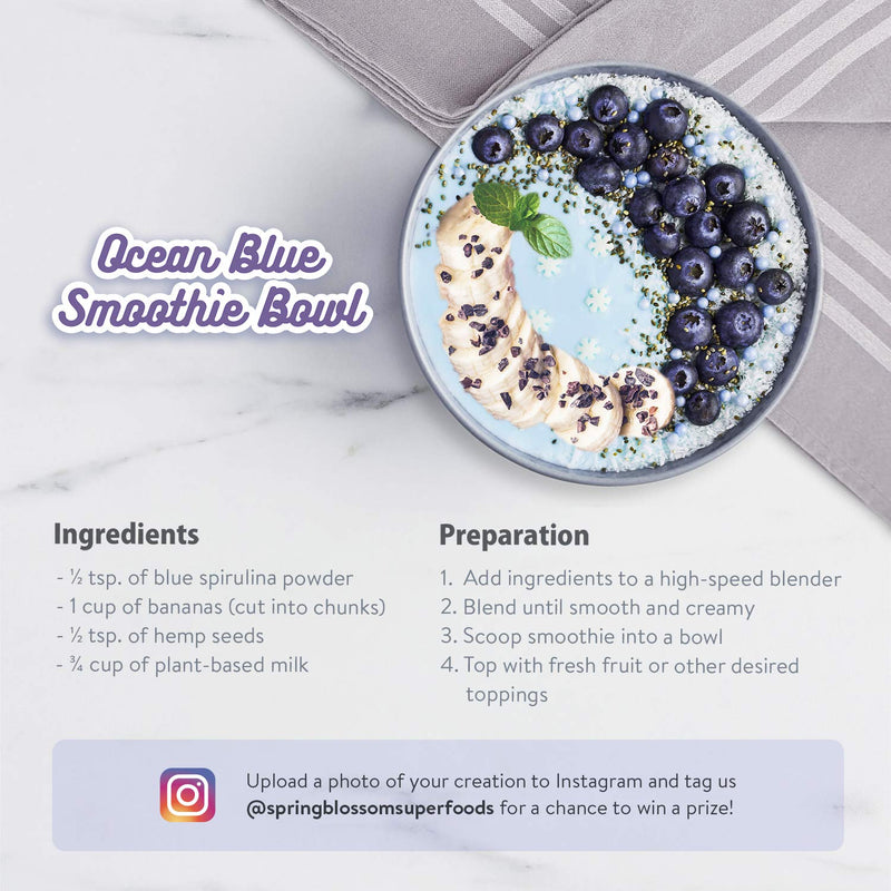 75G Blue Spirulina Powder 100% Natural Phycocyanin Vibrant Blue Colour Premium Quality Vegan Superfood Packed with Antioxidants, Protein, Vitamins & Amino Acids, Nutrient-Dense Immune System Booster - BeesActive Australia