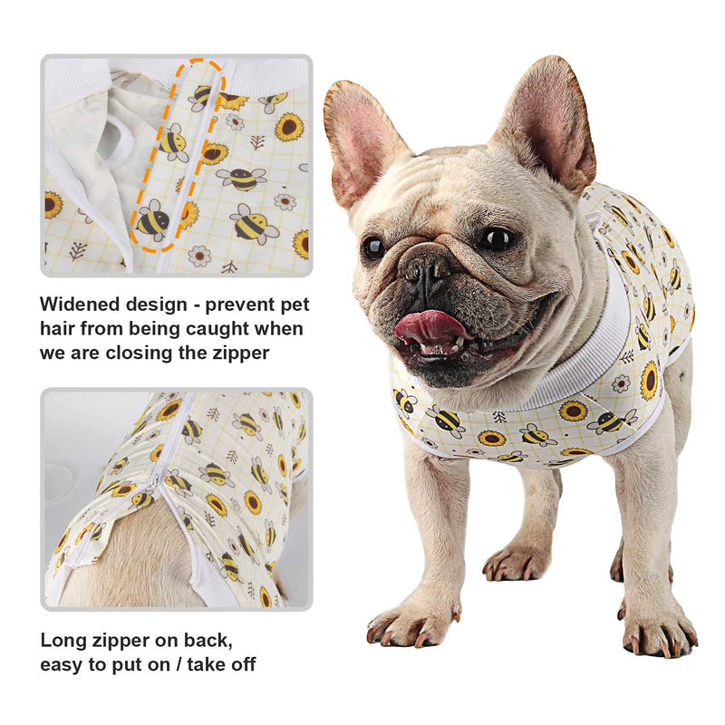 Etdane Dog Surgical Recovery Suit Pet Onesies Made of Recycled Fabric Cat Bodysuit Post-Operative Shirt Alternative Cone E-Collar Abdominal Wounds Protector for Female Male Dog Puppy X-Large Bee - BeesActive Australia