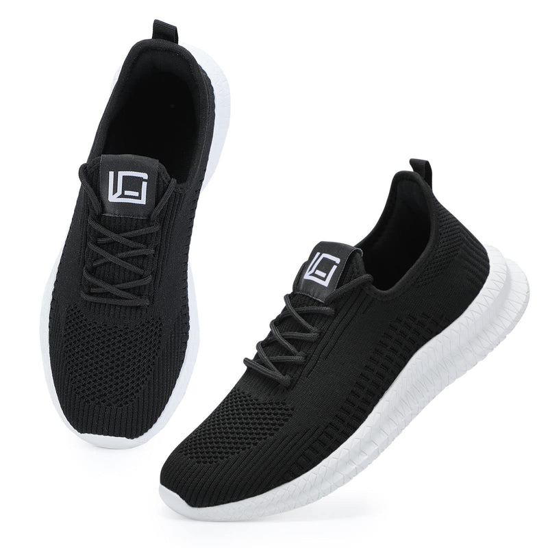 LCGJR Men's Running Shoes Ultra Lightweight Breathable Comfortable Walking Shoes Casual Fashion Sneakers Mesh Workout Shoes 7 Black - BeesActive Australia
