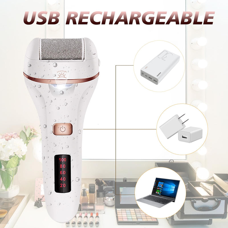Foot Callus Remover, Professional Electric Pedicure Callus Remover, Rechargeable Foot File with 3 Roller Heads for Feet Care - BeesActive Australia