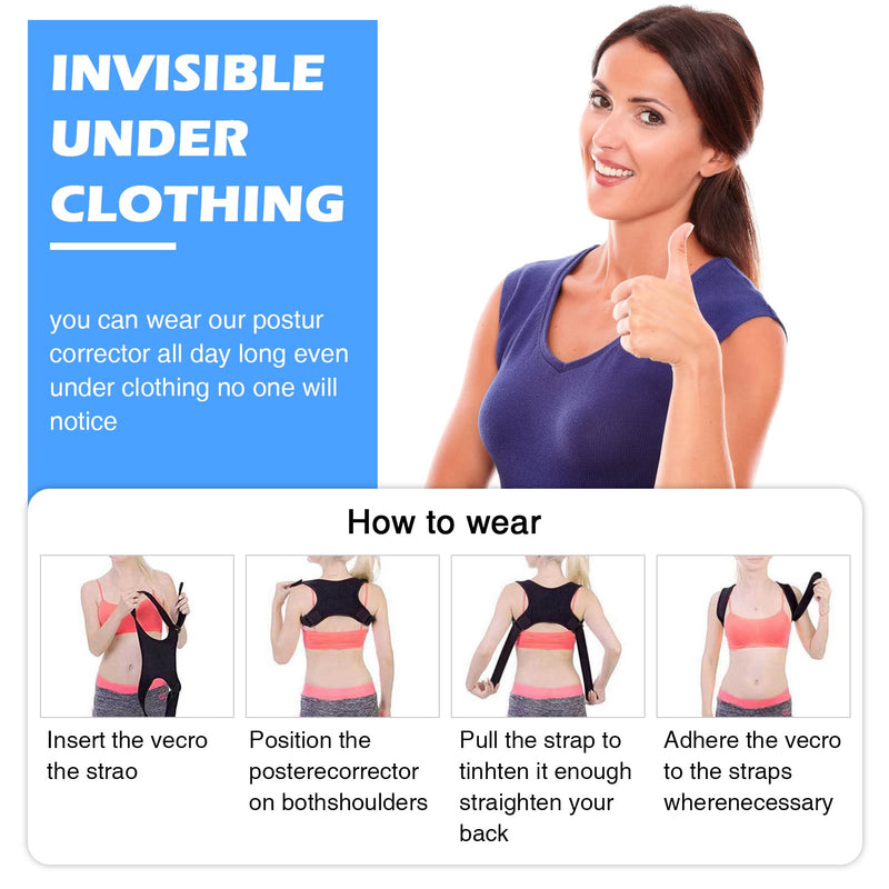 JUUPLE Posture Corrector for Women and Men, Adjustable Back Brace with Back Straightener, Pain Relief and Posture Support for Neck/Back/Shoulder - BeesActive Australia