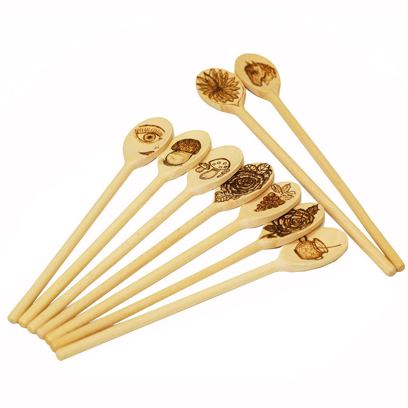 BICB Oval Wooden Spoons for Cooking, Pack of 6 (12-Inch Long) Solid Natural Beechwood Cookware for Stirring, Mixing, Tasting, Serving Food, Craft, Sturdy, Durable, Extra-Strength - BeesActive Australia