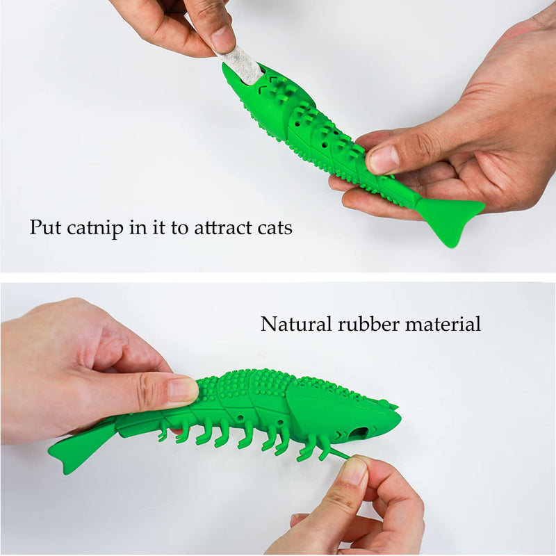 Cat Toothbrush Toy for Cat Teeth Cleansing, Cat Toothbrush Stick for Dental Care, Toothbrush Cat Toy for Chewers Cleaning, for Small Medium Large Cat (Green) - BeesActive Australia