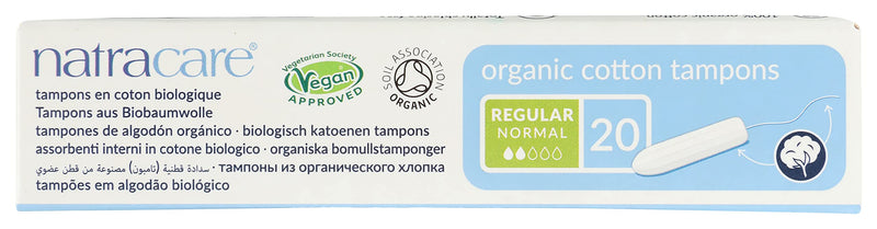 Natracare Organic Non Applicator Tampons Regular 20 Per Pack 20 count (pack of 1) - BeesActive Australia