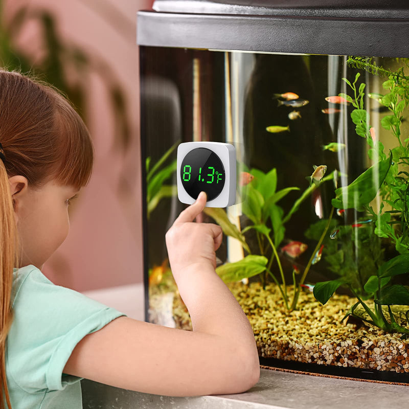 Digital Aquarium Thermometer, PAIZOO LED Display Thermometer for Aquarium Fish Tank, High Accurate to ±0.9°F, Touch & Sleep Mode, Thermometer with Temperature Sensor on The Back for Fish, Turtles - BeesActive Australia