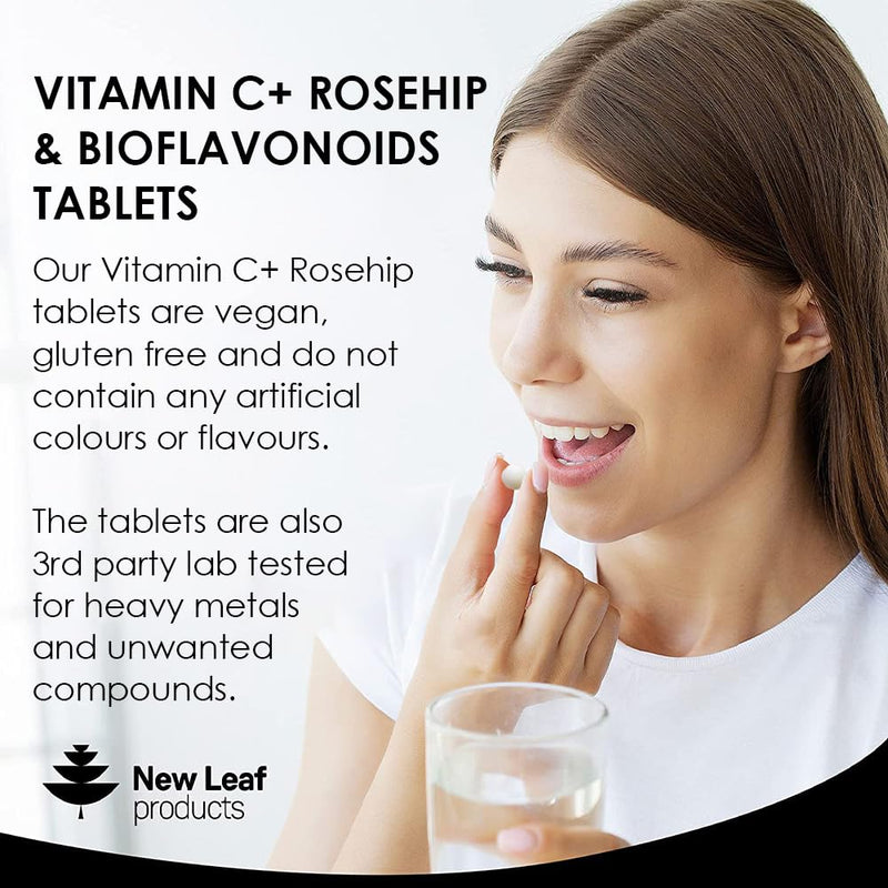 Vitamin C Tablets 1000mg - Premium Vitamin C Supplements - Enriched With Bioflavonoids & Rosehip Vegan & Vegetarian Vitamin C Tablets High Strength Ascorbic Acid Vit C for Normal Immune System UK Made - BeesActive Australia
