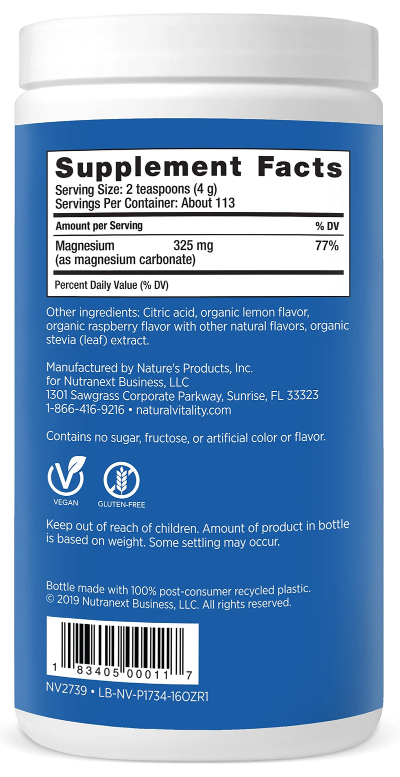 Natural Vitality Calm #1 Selling Magnesium Citrate Supplement, Anti-Stress Magnesium Supplement Drink Mix Powder- Raspberry Lemon, Vegan, Gluten Free and Non-GMO (Package May Vary), 16 oz 113 Servings - BeesActive Australia