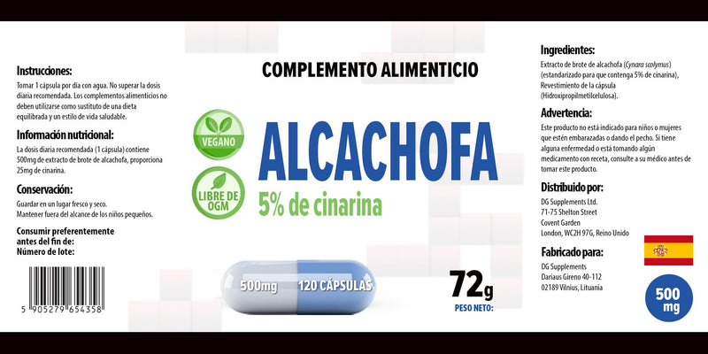 Hepatica Artichoke Extract 500mg 120 Vegan Capsules, 5% Cynarin, 3rd Party lab Tested, High Strength Supplement, Gluten and GMO Free - BeesActive Australia