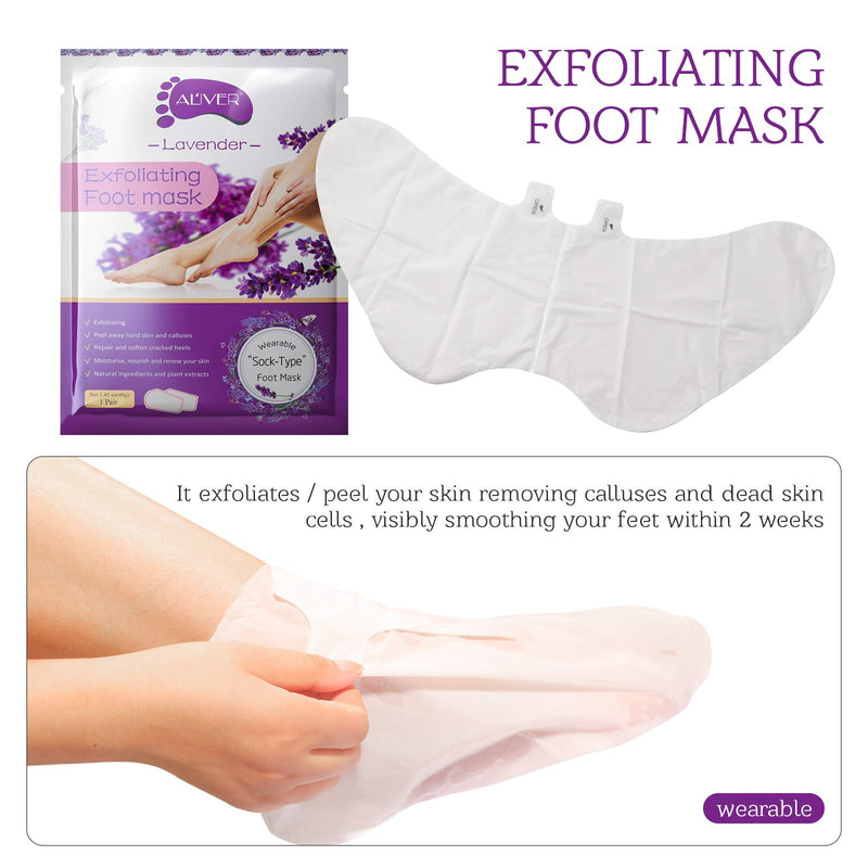 Foot Peel Mask 3pack, Away Dead Skin And Calluses Foot Mask - Exfoliating Foot Mask Make Remove Make Your Feet Soft & Get Smooth Silky Skin (lavender) - BeesActive Australia