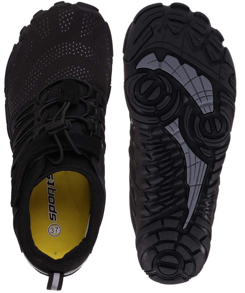 Joomra Women's Minimalist Trail Running Barefoot Shoes | Wide Toe Box | Zero Drop 8.5 All Black - BeesActive Australia