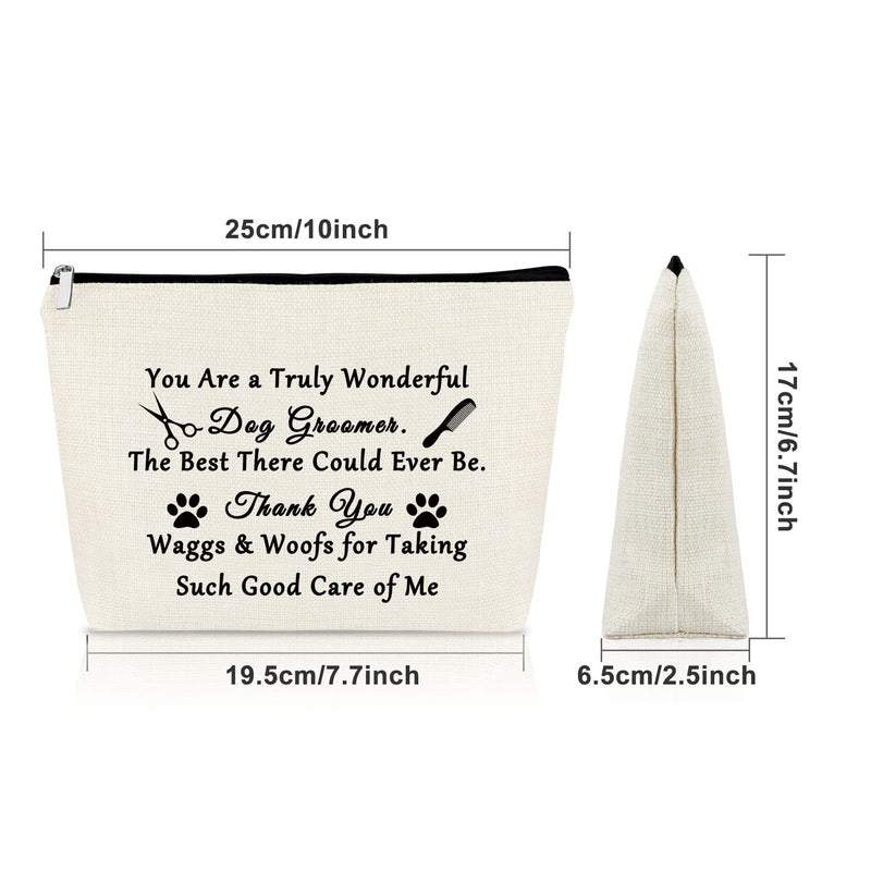 Dog Groomer Gift for Women Makeup Bag Thank You Gift for Dog Groomer Pet Groomer Gift Cosmetic Bag Dog Lover Gifts Thanksgiving Day Gifts Birthday Christmas Gifts for Her Cosmetic Travel Pouch - BeesActive Australia