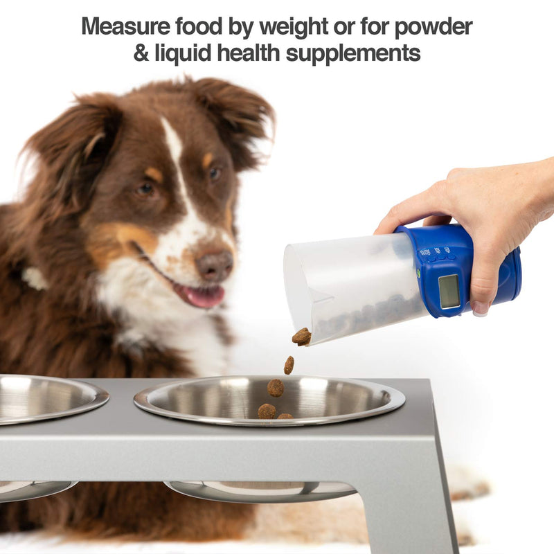 PetFusion Digital Food Scale & Scoop for Dry Dog Food & Cat Food (1, 2 Cup). [Precision Dog Food Measuring Cup for Better Nutrition, Weight Control, Savings]. 1 Year Warranty for Manufacturer Defects Blue - BeesActive Australia