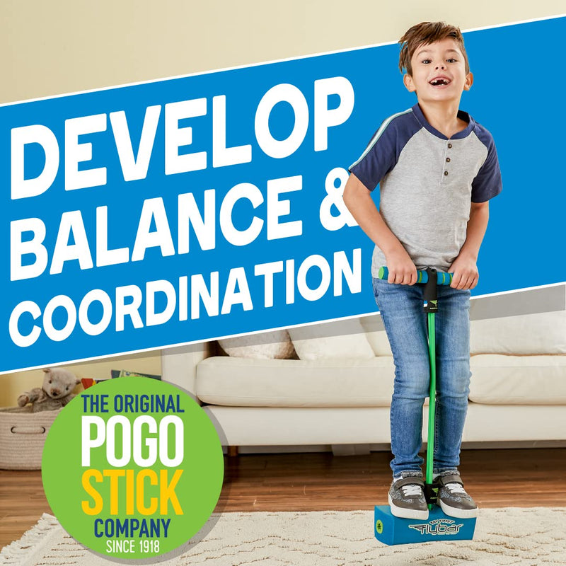 Flybar My First Foam Pogo Jumper for Kids Fun and Safe Pogo Stick for Toddlers, Durable Foam and Bungee Jumper for Ages 3 and up, Supports up to 250lbs Blue - BeesActive Australia