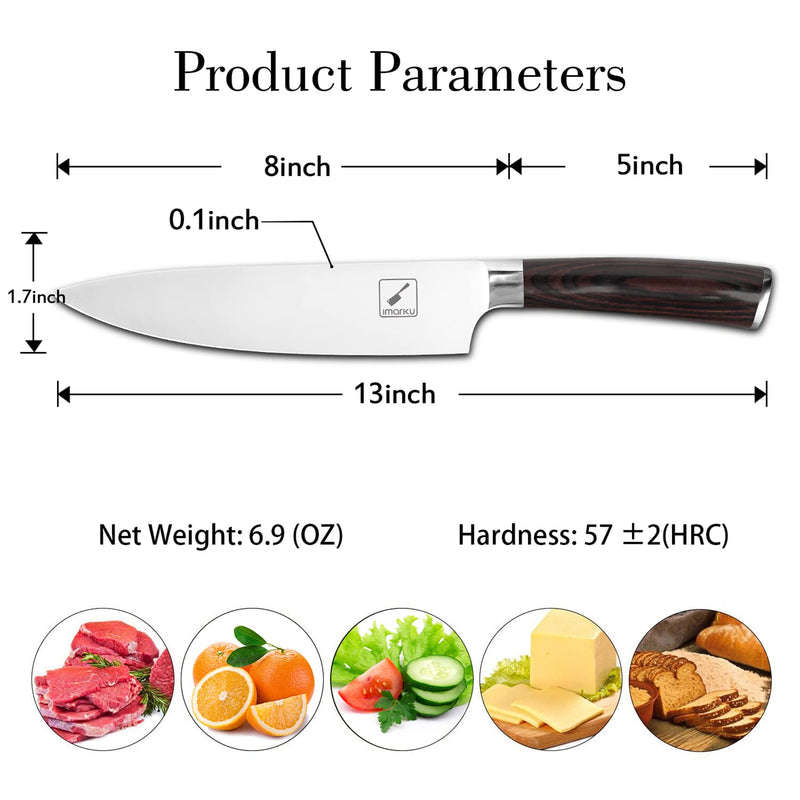 imarku Japanese Chef Knife - Pro Kitchen Knife 8 Inch Chef's Knives High Carbon Stainless Steel Sharp Paring Knife with Ergonomic Handle, Useful Kitchen Gadgets 2023 - BeesActive Australia