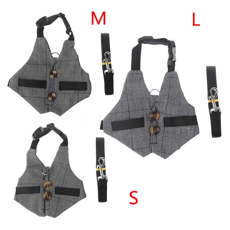 Wontee Rabbit Vest Harness and Leash Set Adjustable Formal Suit Style for Bunny Kitten Small Animal Walking Medium - BeesActive Australia