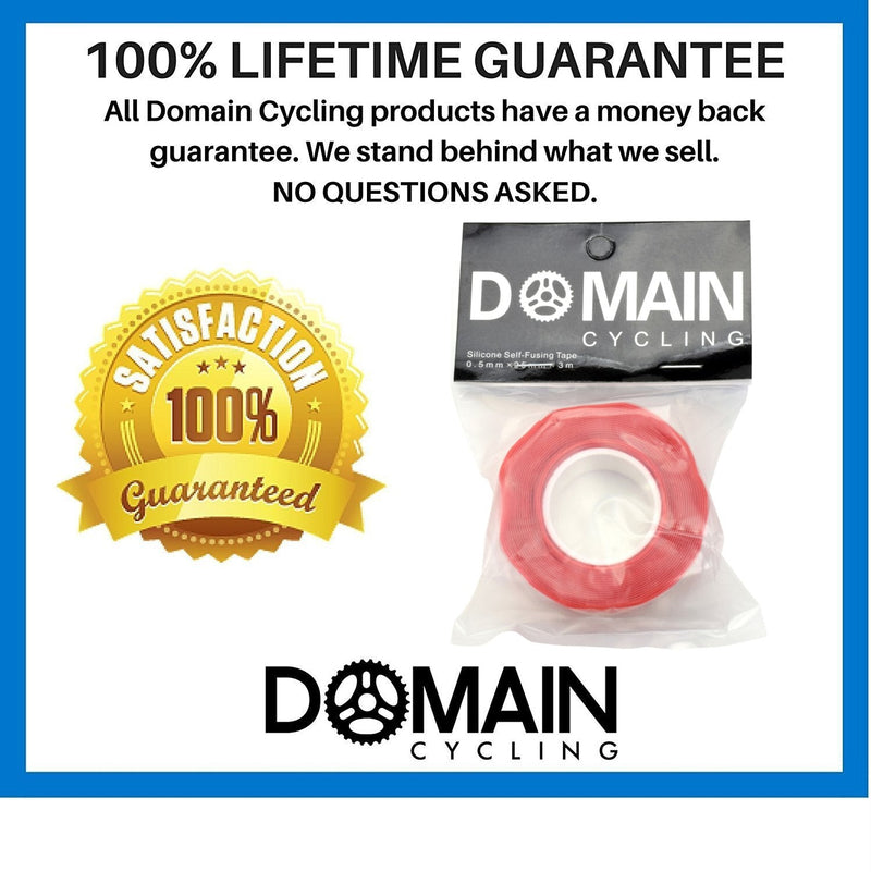 Domain Cycling - Premium Self-Fusing Silicone Tape for Bike Handlebars and Waterproofing Tape - 10 Ft Roll of Self-Bonding Handlebar Tape for Road Bike - Repair Griptape (Red) Red - BeesActive Australia