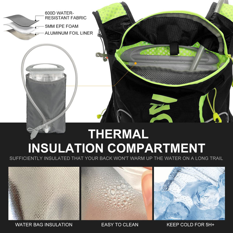 INOXTO Hydration Vest Backpack,Lightweight Water Running Vest Pack with 1.5L Water Bladder Bag Daypack for Hiking Trail Running Cycling Race Marathon for Women Men Kids Black (L/XL) - BeesActive Australia