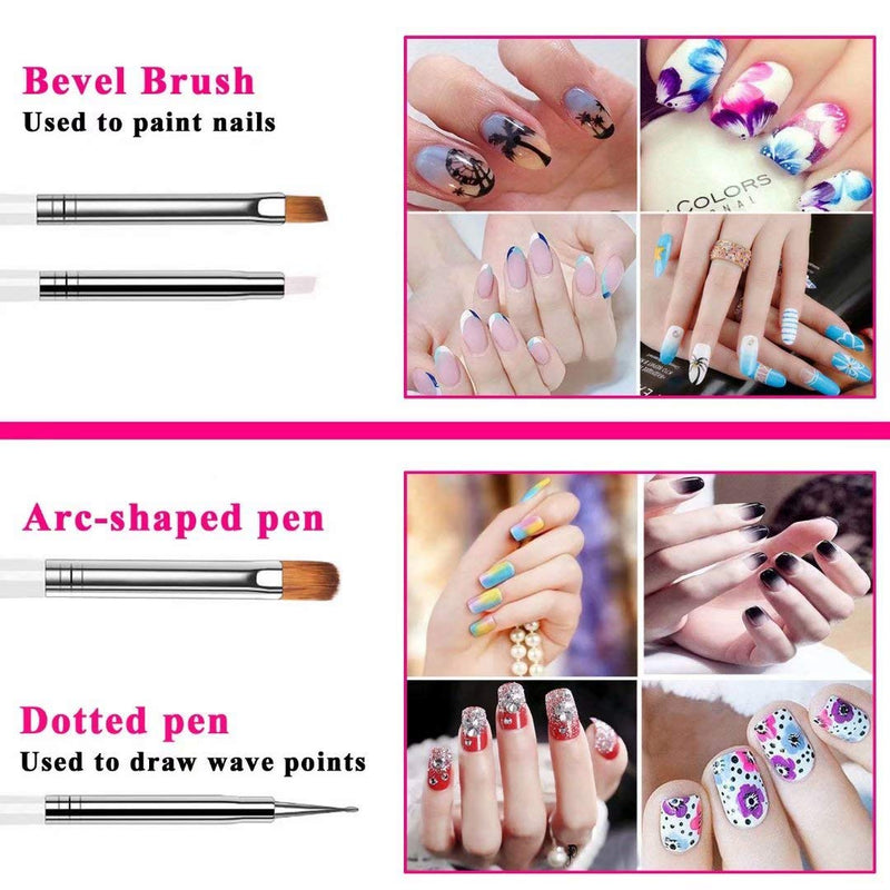 Nail Art supplies, JOYJULY 30 Striping tape & 15pcs nail art Brushes Set & 5pcs Dotting Pen & 3pcs 3D nail art Rhinestones Nail Art Kit tools accessories Decoration Diamond foil - BeesActive Australia